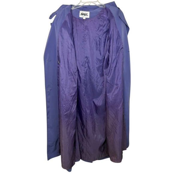 Vintage 80s Purple Trench Coat Jacket Size 14 L/XL - Picture 4 of 10